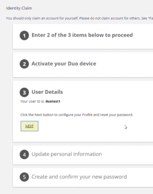 Duo - Complete Claim process