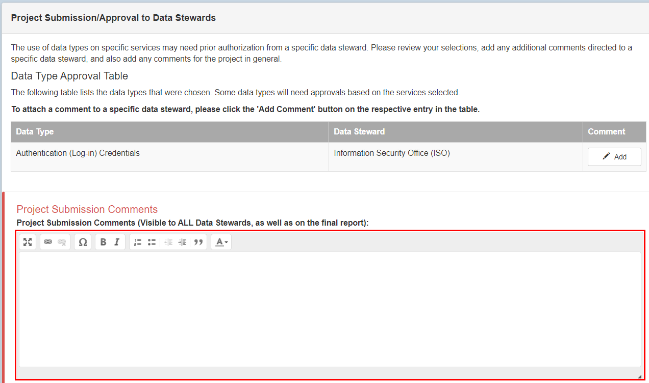 The project's comment section is highlighted by a red box.
