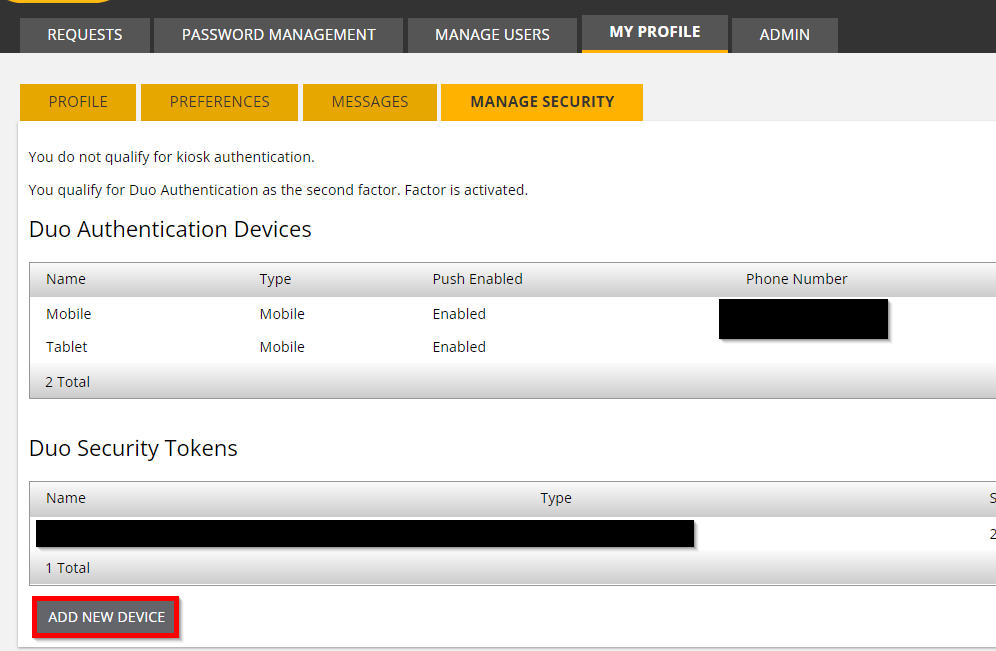 The device page on Eid.vcu.edu